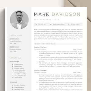 Resume Template, Modern Professional Resume Template with Photo for Word & Mac Apple Pages, Resume Google Docs, Executive Clean CV Template