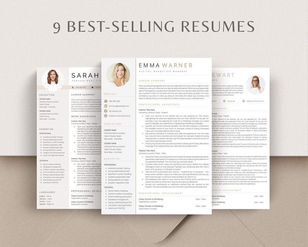 Modèle de CV modèle de CV moderne pages Apple Word et Mac Etsy France