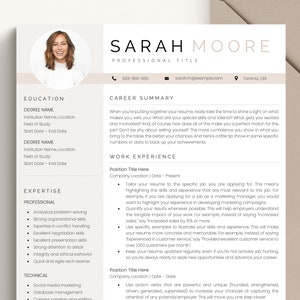 Plantilla de CV, plantilla de CV moderna con foto, plantilla de CV para Word, páginas para Mac, CV creativo, carta de presentación, plantilla de CV profesional
