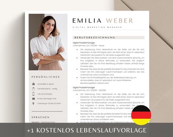 Bewerbungsvorlage Deutsch, Lebenslauf Vorlage Word und Pages, Lebenslauf Vorlage, Professionelle Bewerbung German, Ausbildung, CV Vorlage