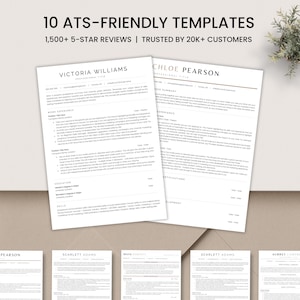 ATS Friendly Resume Templates: Minimalist CV Bundle for MS Word, Google Docs, Apple Pages
