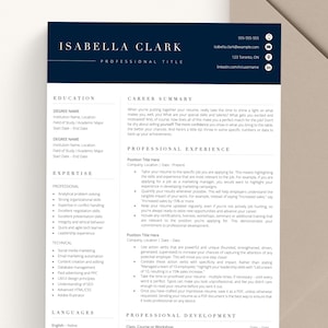 Modèle de CV professionnel, modèle de CV exécutif moderne pour Microsoft Word et Mac Pages Apple