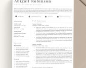 Professional Resume Template, Modern Simple CV Template for Google Docs, Microsoft Word, Pages