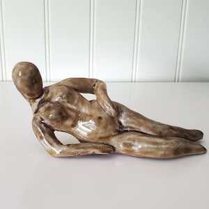 Handmade Ceramic Woman Figure Sculpture, &quot;Repose&quot;