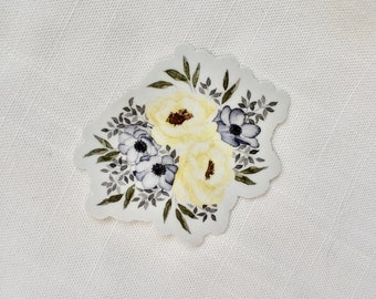 Watercolor Floral Bouquet Sticker Vinyl Decal