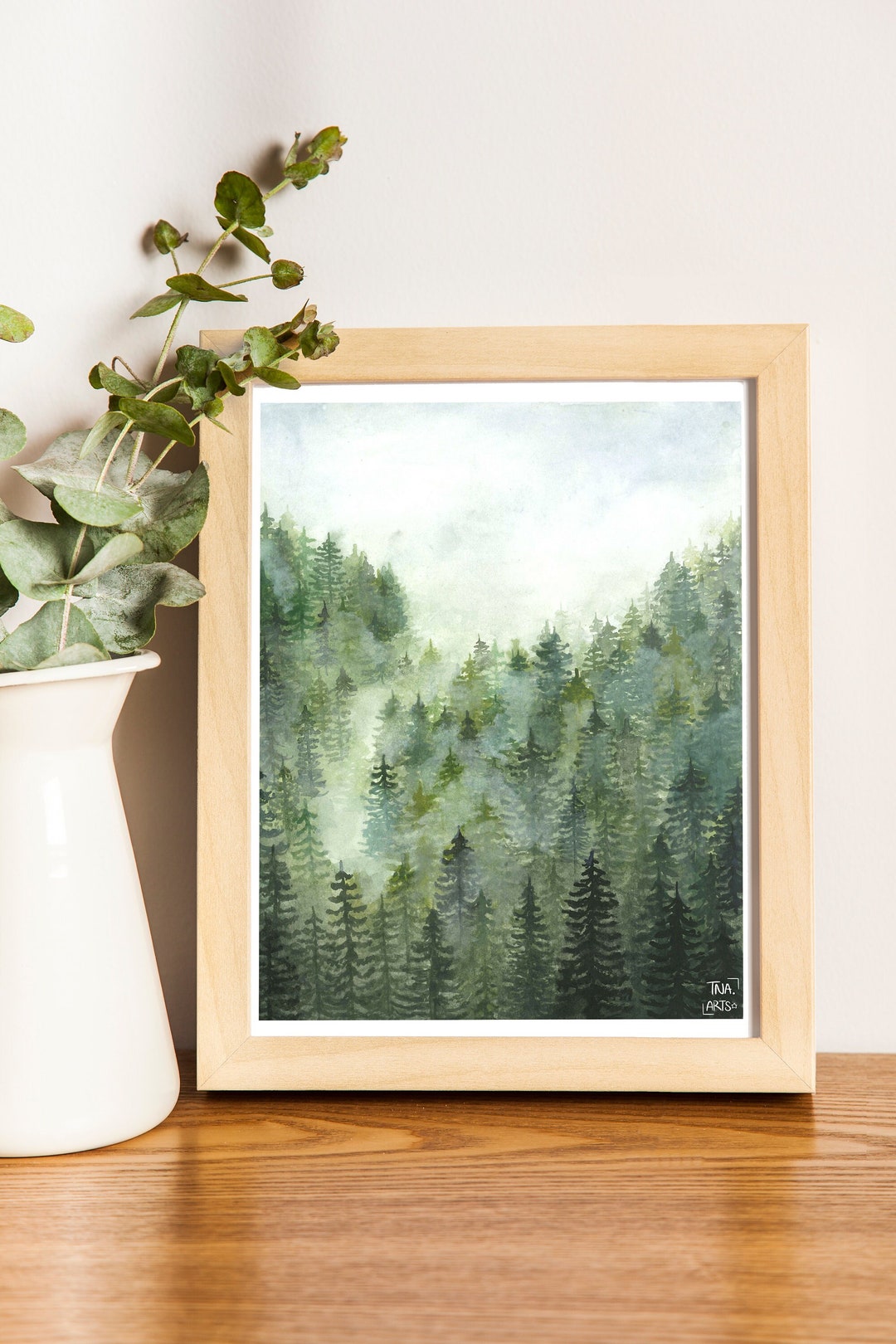 8x10 Summer Forest Art Print - Misty Forest - Fresh Vibrant Forest ...