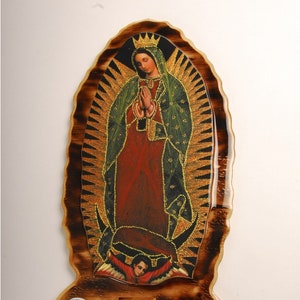 Our Lady of Guadalupe Virgen de Gualdalupe Handmade Wood Art