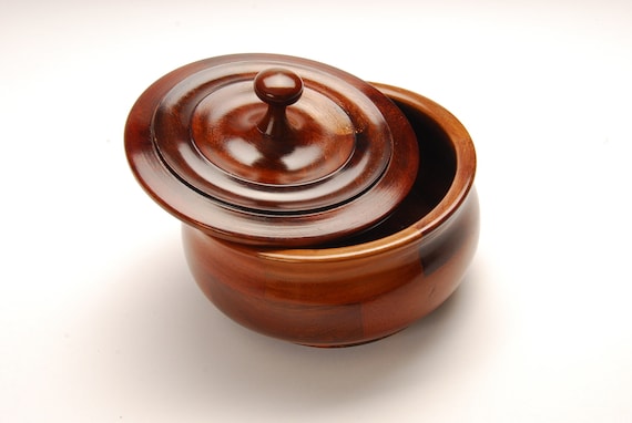 Handmade Wood Bowl with Lid