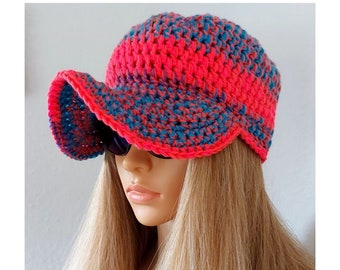 Crochet baseball cap men & women, Crochet newsboy hat, Newsboy hat, Crochet beanie baseball cap, Crochet baseball cap, Womens newsboy hat