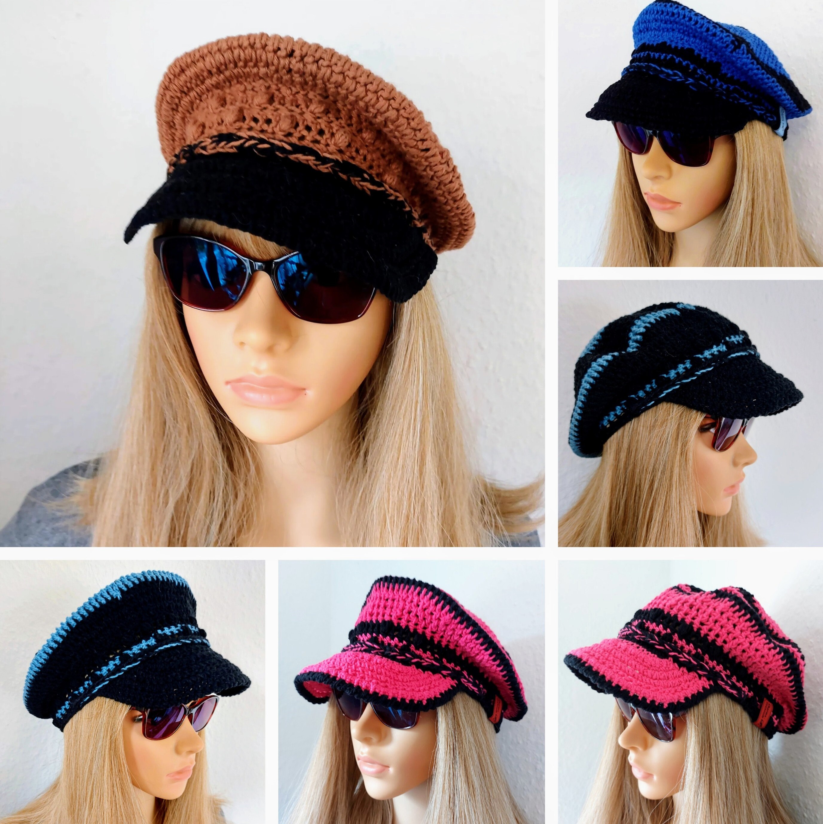 Newsboy Cap Crochet Newsboys Cap Crochet Flat Сap Crochet Etsy