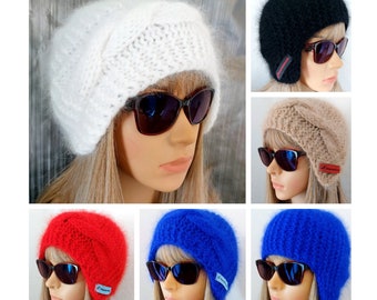 Frauen Wollmütze, Aviator Cap, Fliegermütze, Herrenhut, Warm Beanie hats, Beanie wool hat, Knitted wool hat, G estrickte wollmütze, Wool hat