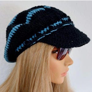 Gorra de béisbol tejida a crochet para hombre y mujer, gorra tejida a crochet para repartidor de periódicos, gorra tejida a crochet para repartidor de periódicos, gorra tejida a crochet para repartidor de periódicos, gorra tejida a crochet para repartidor de periódicos para mujer