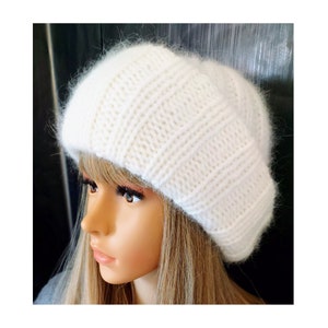 Knitted wool hats, Hand knitted Angora hats, Beanie hats, Knitted hats, Wool hats, Knitted women&#39;s hat and men&#39;s, Christmas gifts, Gift