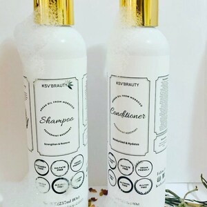 Argan Oil Shampoo and Conditioner Set: Rosemary Peppermint, Vegan Friendly