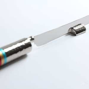 Challah knife- Multicolor Nikel Bread Knife- Shabbat Knife- Rainbow knife for Shabbat - Colorful nikel knife