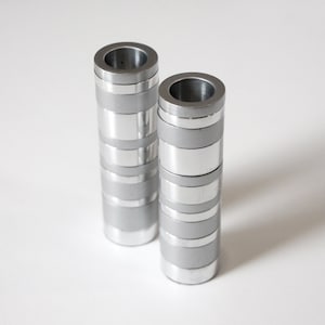 Silver candleholders for Shabbat - Silver and gray Shabbat candlesticks- candlesticks for bat mitzvah