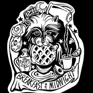 Middernachtontbijt wasbeer SVG | Leuk ontwerp voor donkere shirts en achtergronden | Cricut en silhouet