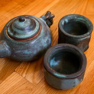 jade teapot + teacups