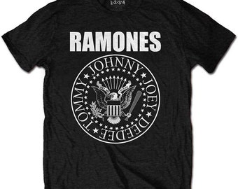Ramones Girls Red Fill Seal T-Shirt Black 7-8 Years 