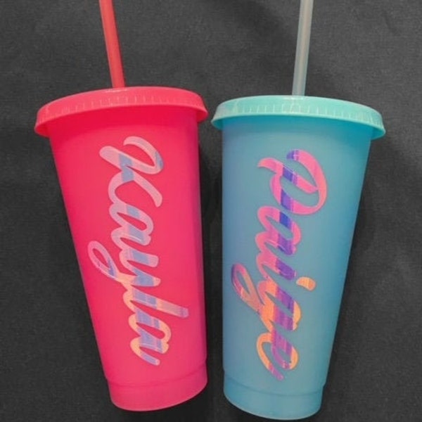 Personalized Vinyl Name Word Decal, Yeti, Tumbler, Water Bottle, Laptop Holographic Colour