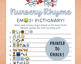 Nursery Rhymes Emoji Pictionary, Baby Shower Game, Printable Party ...
