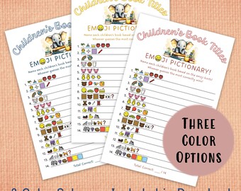 Children's Book Emoji Pictionary Baby Shower Game - Digital Download