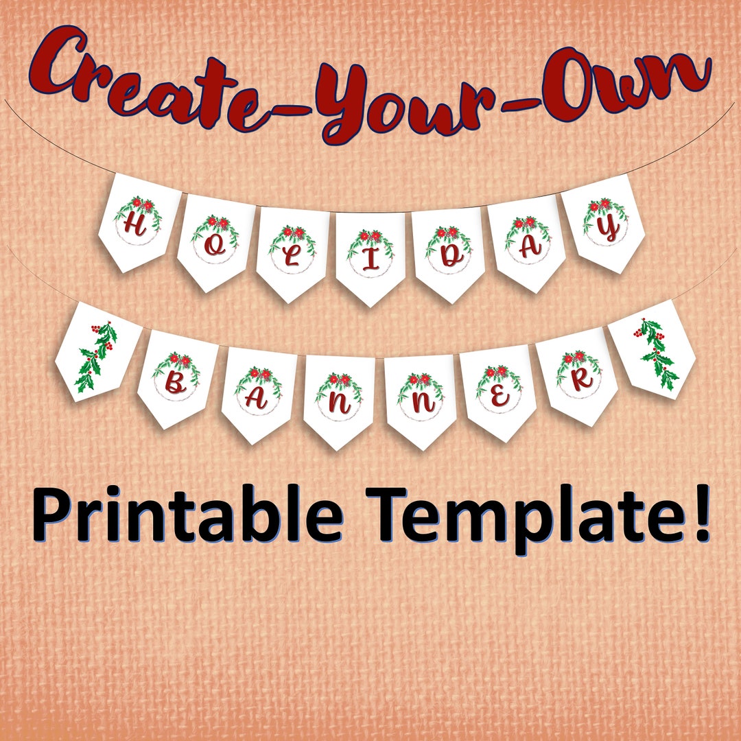Create-your-own Holiday Banner Printable Files - Etsy