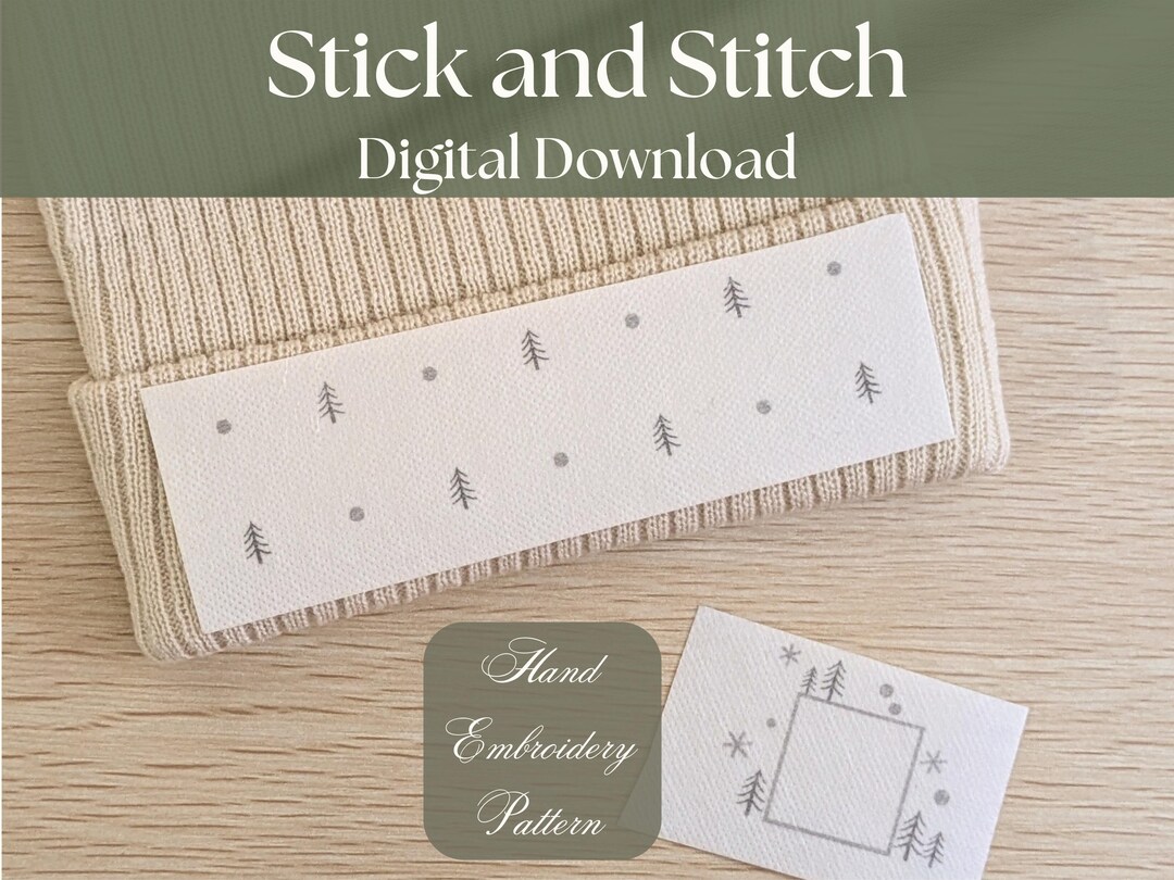 Hand Embroidery Pine Tree Pattern for Beanies: Stick and Stitch ...
