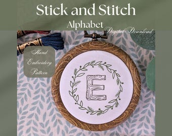 Alfabeto en coronas navideñas para adornos bordados a mano: descarga imprimible para pegar y coser