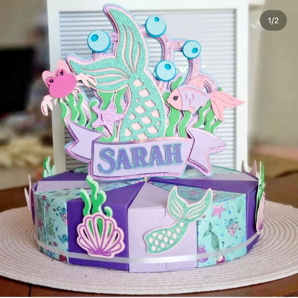 Gastgeschenkbox Papiertorte Box Set, Geschenkverpackung, Kuchen Torte, Cardboard Cake, Geburtstag