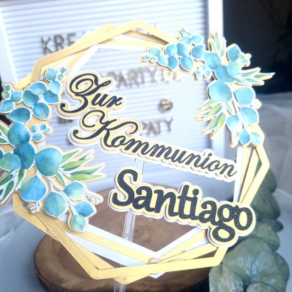 Cake Topper zur Kommunion, Konfirmation, Taufe, Hochzeit