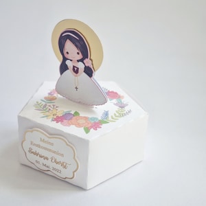 Gift for guests with personalized label, weddings, communion, baptism, Communion gift box, Confirmation, Personalization
