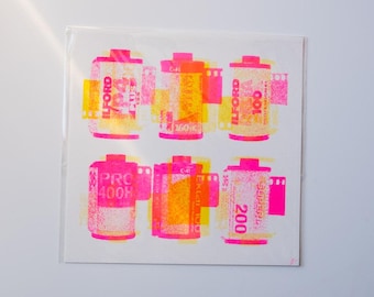 Film rolls print - Riso print - analog photography - Riso art print - Risograph print - Analog print - Analog photography - Analog rolls