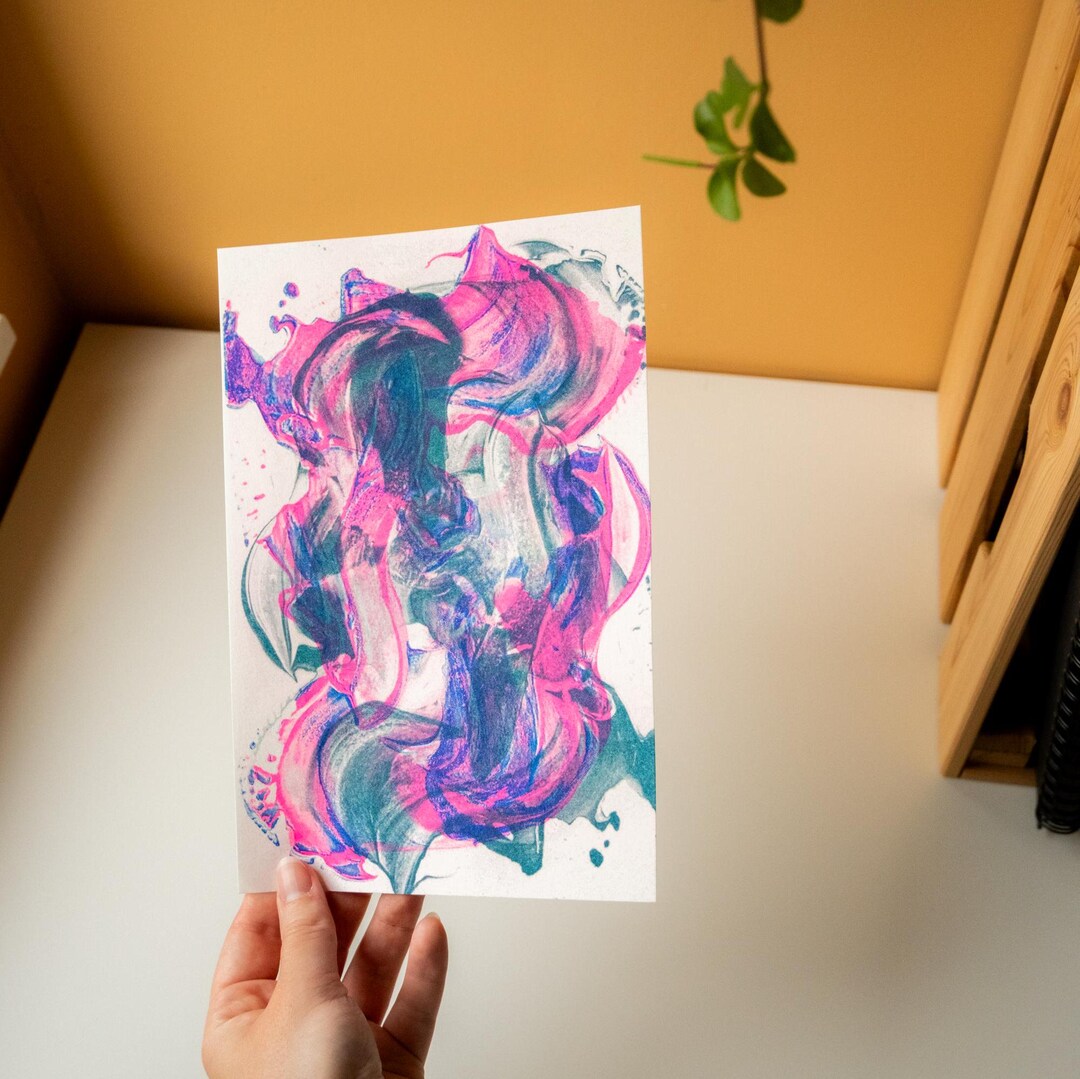 Riso Print - Paint Stroke - Riso Art Print - Risograph Print - Painted ...