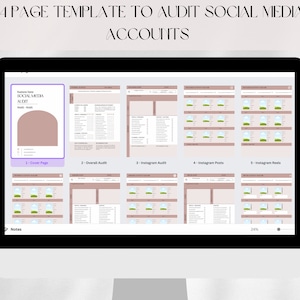 Social Media Detailed Audit Editable Template Canva. Social Media Manager Kit Virtual Assistants Professional Review Analytics Insights