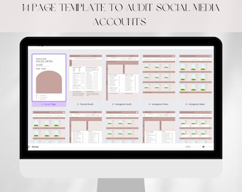 Social Media Detailed Audit Editable Template Canva. Social Media Manager Kit Virtual Assistants Professional Review Analytics Insights