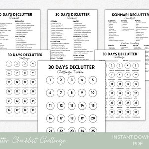 Declutter Checklist, Cleaning Checklist, Declutter Planner, Declutter Challenge, Declutter Printable, Declutter Tracker Guide, KonMari
