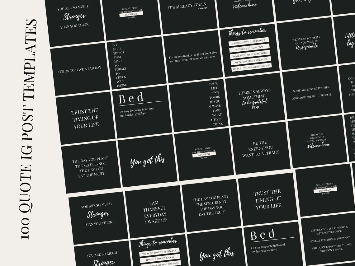 Black and White Instagram Post Templates | Influencer, Coach, Business ...