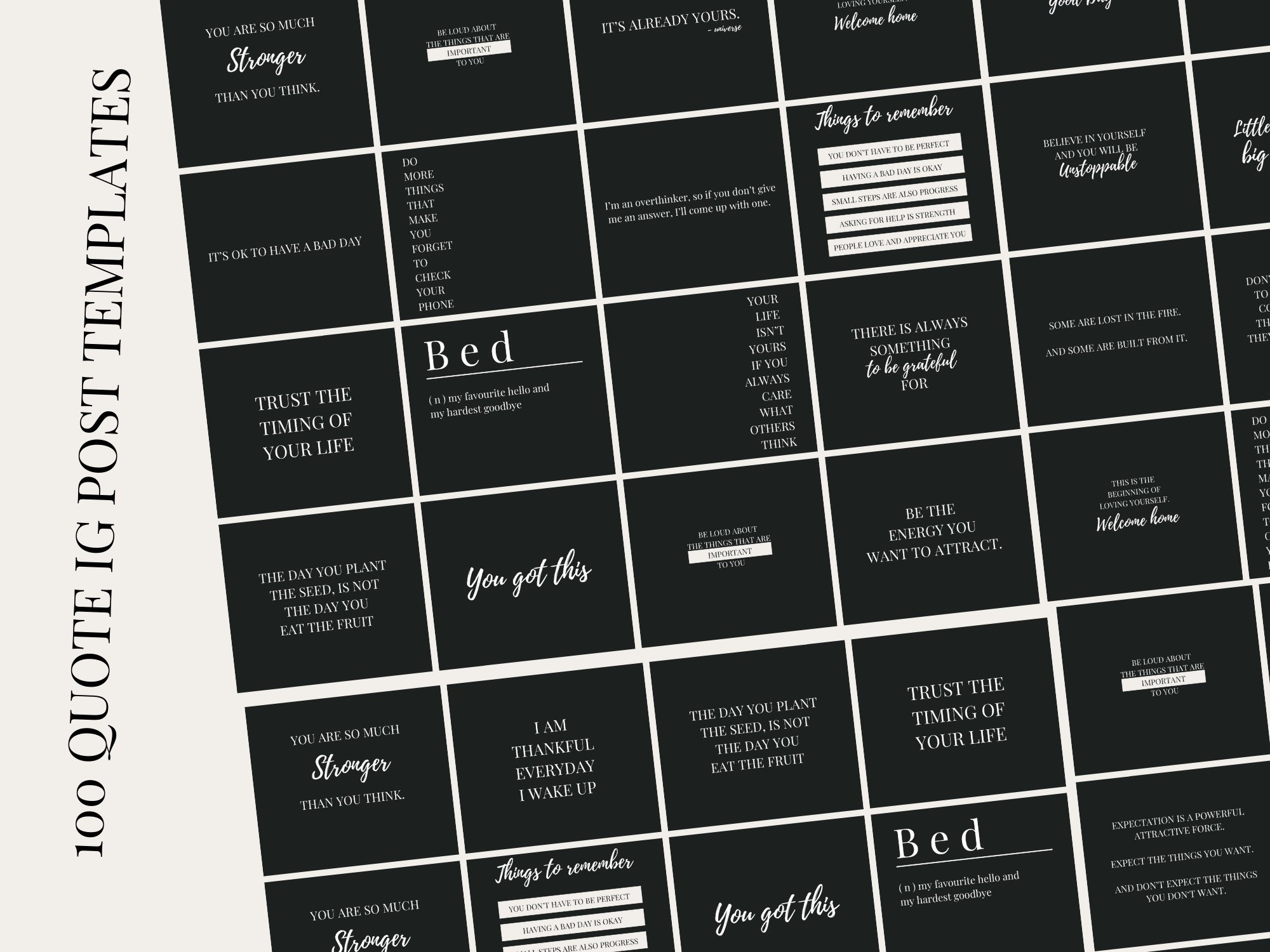 Black and White Instagram Post Templates | Influencer, Coach, Business ...