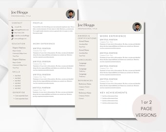 Minimalist Resume Template, Professional Resume, CV Template, Canva CV Template, Curriculum Vitae, Creative Resume, Resume Templates, CV