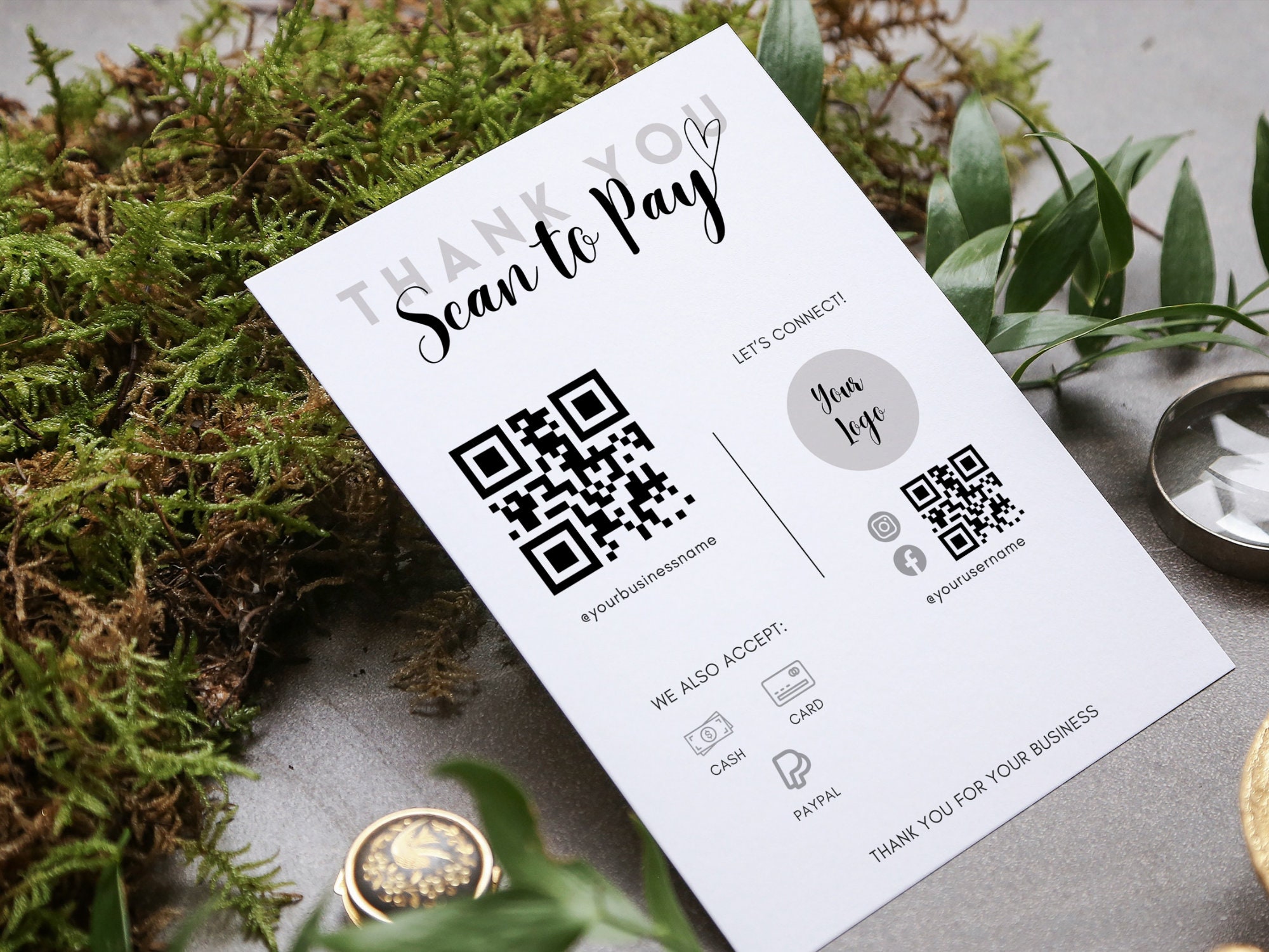 Editable Scan Code Editable Scan to Pay Card, Editable QR Code Sign Template, Cashapp ...