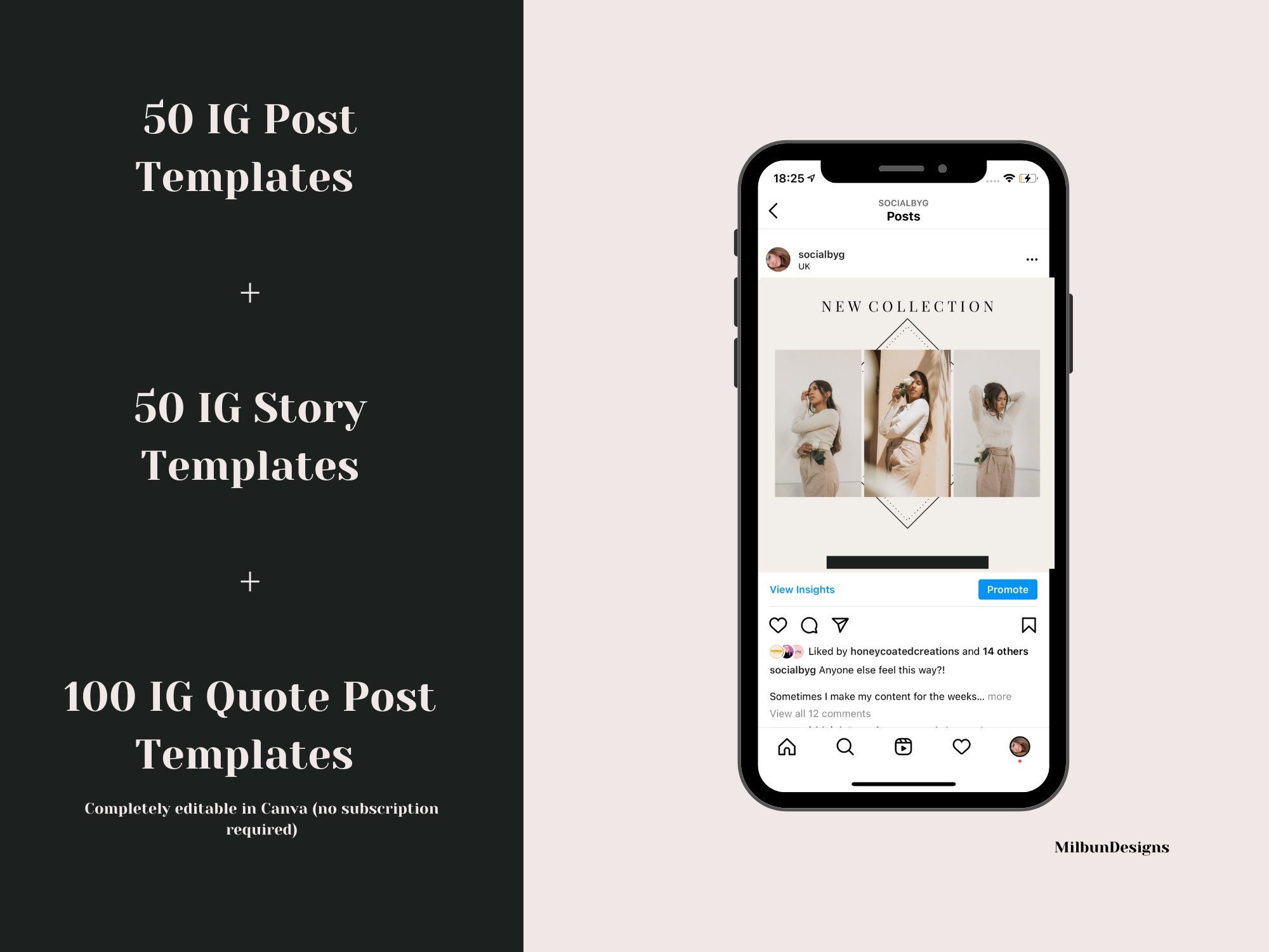 Black and White Instagram Post Templates | Influencer, Coach, Business ...