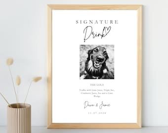 Dogs Signature Drink Sign Template, Signature Drink Template Printable, Pet Signature Cocktails Sign, Wedding Signature Drink Print