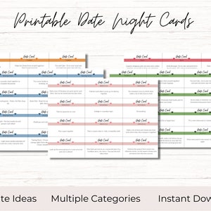 Ideekaarten voor een date night | Afdrukbare date night-ideeën | Cadeau voor koppels | Date Night Ideepot | Jubileumcadeau | 132 Date Night-ideeën | Daten