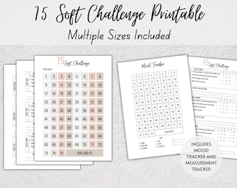 75 Soft Challenge, 75 Soft, 75 Soft Challenge Tracker, 75 Soft Challenge Printable, 75 Challenge Tracker, Fitness Tracker, Habit Tracker