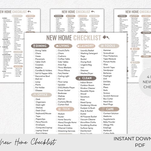 New Home Checklist New Home Essentials List First Home Etsy