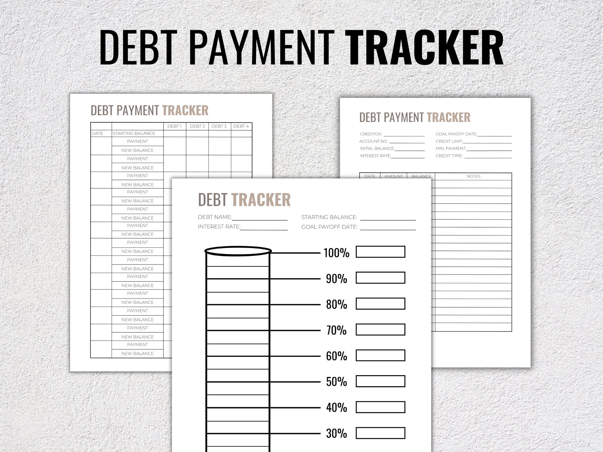 Debt Payoff Tracker, Debt Payment Tracker, Debt Snowball, Debt Tracker ...