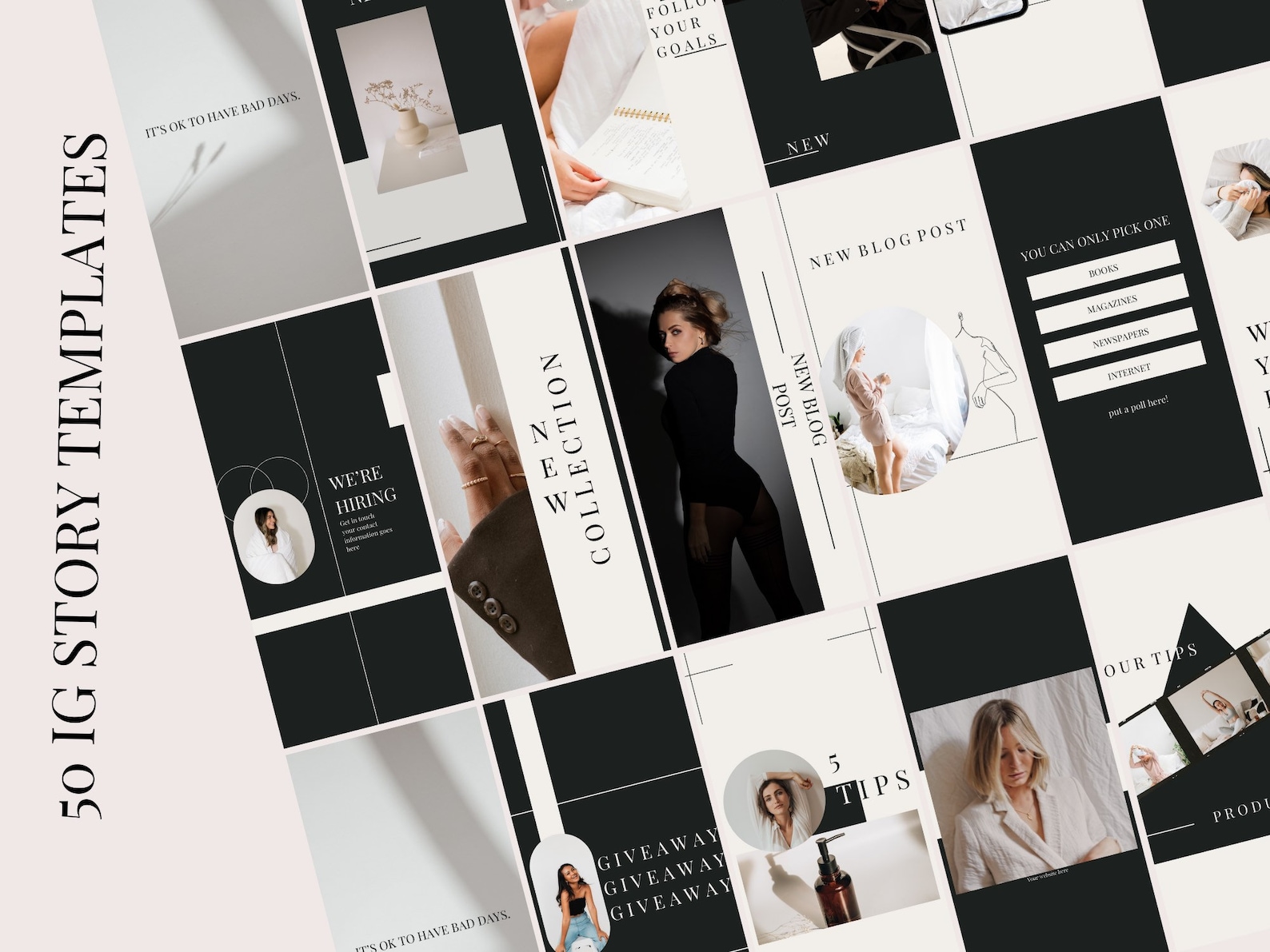 Black and White Instagram Post Templates | Influencer, Coach, Business ...
