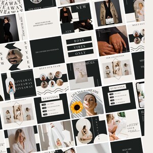 Black and White Instagram Post Templates | Influencer, Coach, Business ...