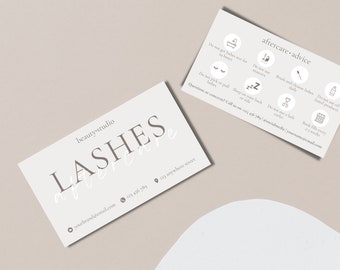 Lashes Aftercare, Lash Extensions, Care Card, Printable Care Card, Lash Business Card, Lash Care Card, Eyelashes Care Card, Beauty Business